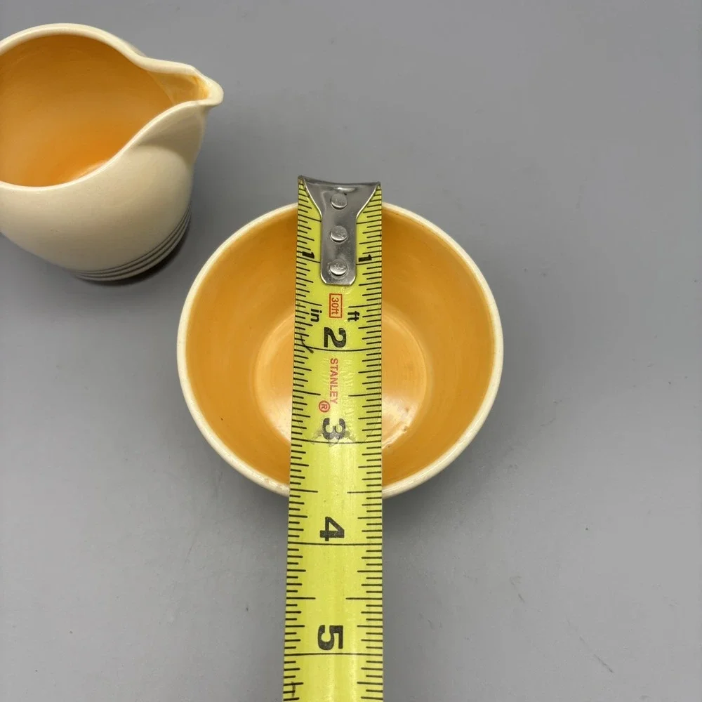 Susie Cooper Kestrel Yellow Tango Creamer And Open Sugar 1930's Vintage Art Deco